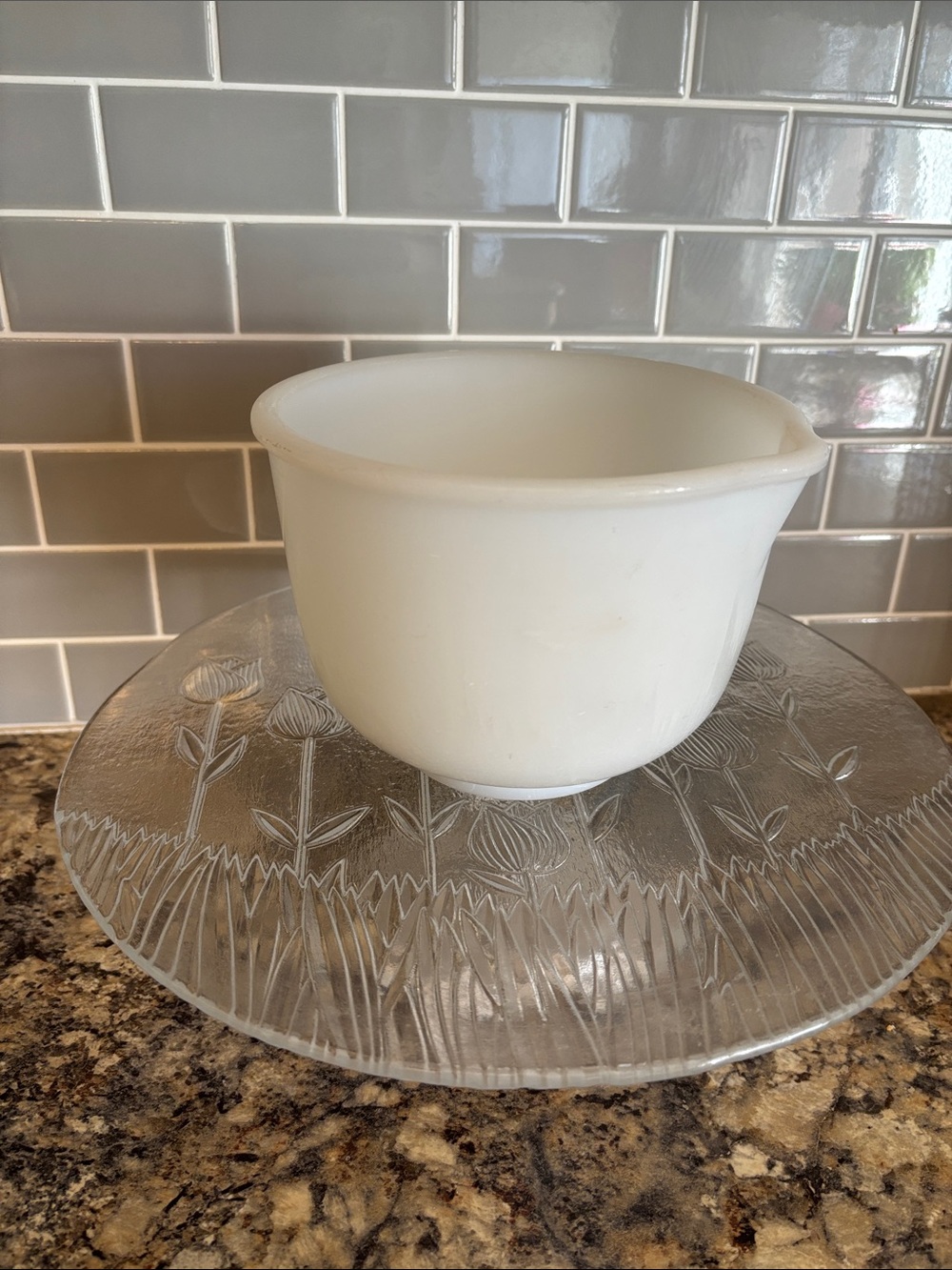 Vintage Sunbeam White Mixing Bowl - Classic White Glass Bowl, Fair condition